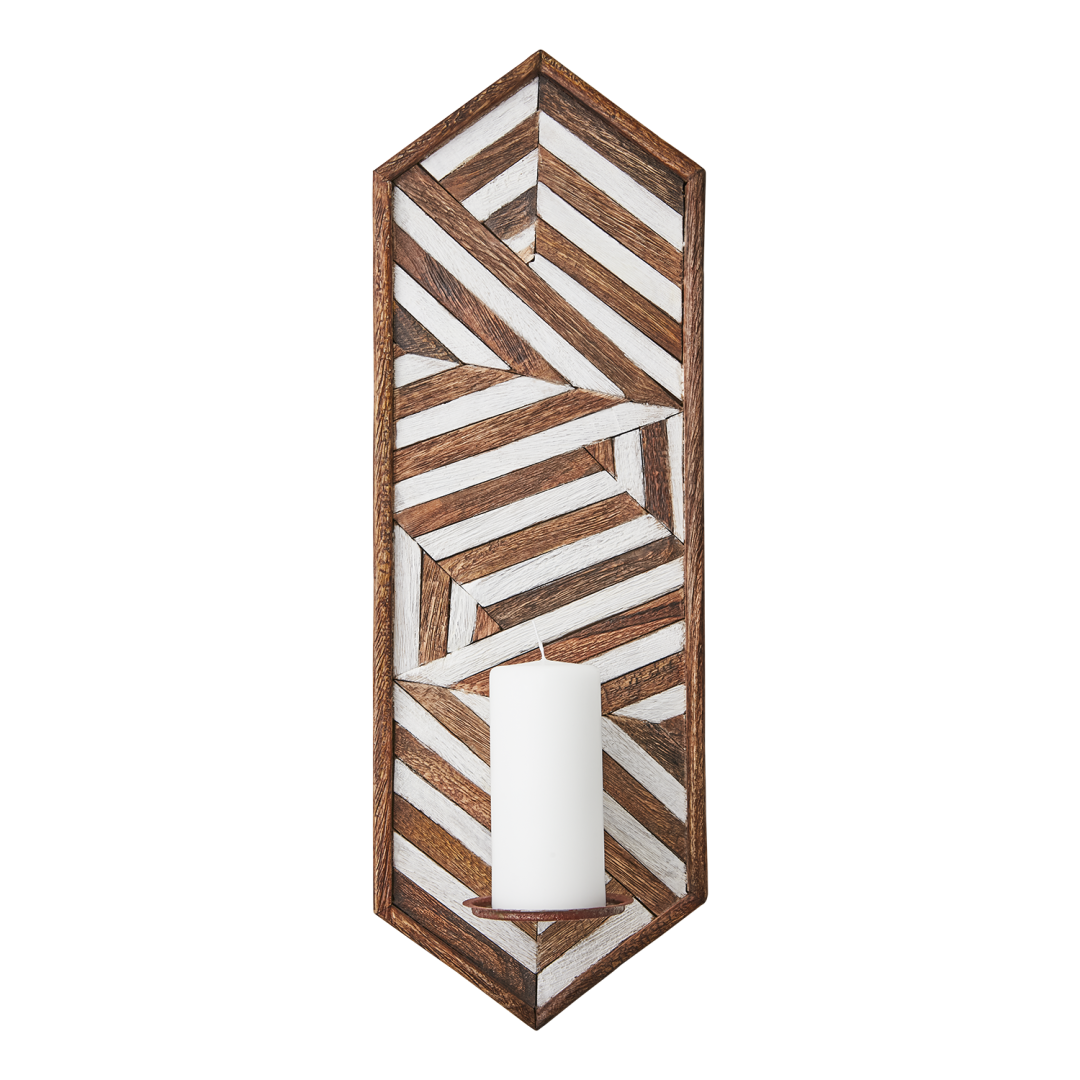 VECTOR Wall candle holder, Brown/white