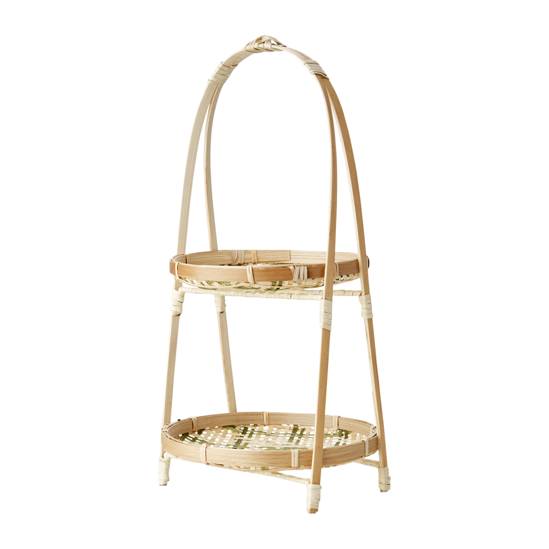 SUNNY Trays on stand, Natural/green