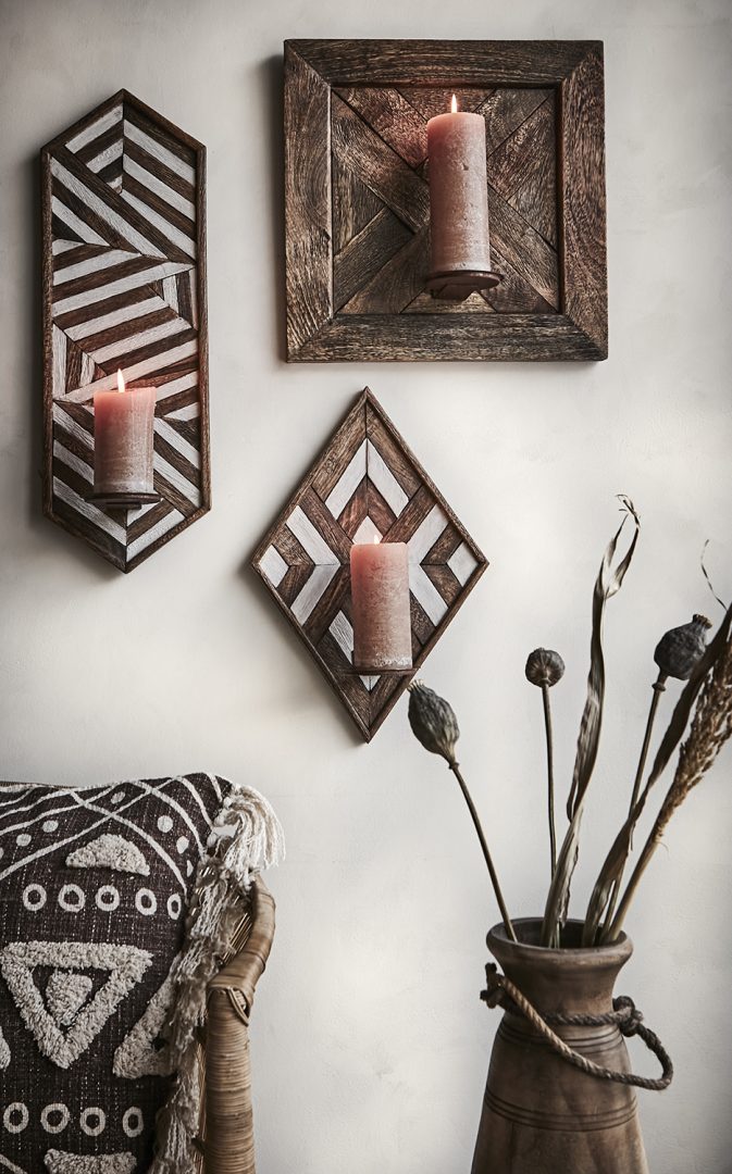 VECTOR Wall candle holder, Brown/white - Bilde 5