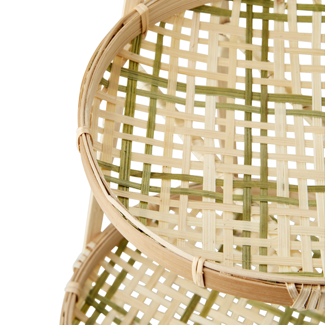 SUNNY Trays on stand, Natural/green - Bilde 2