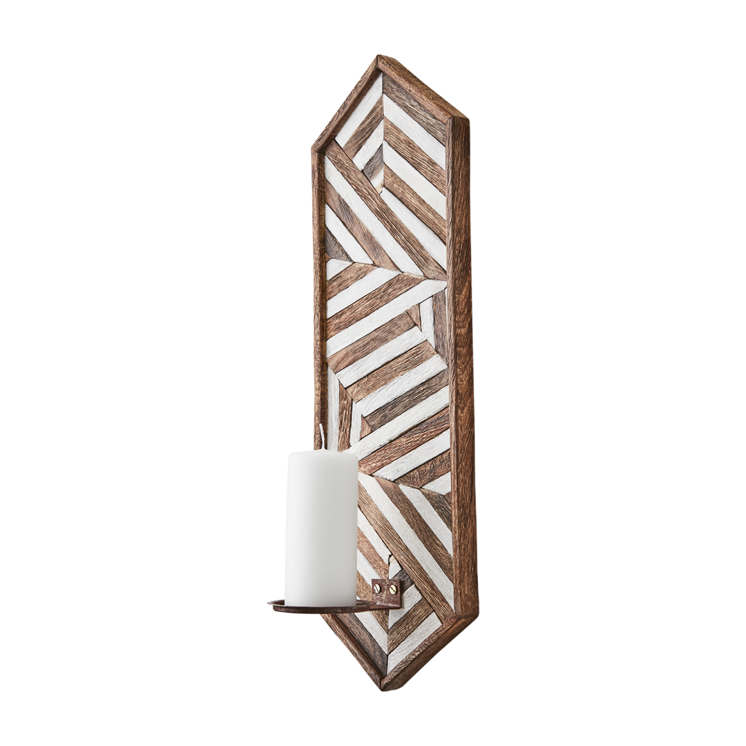 VECTOR Wall candle holder, Brown/white - Bilde 2