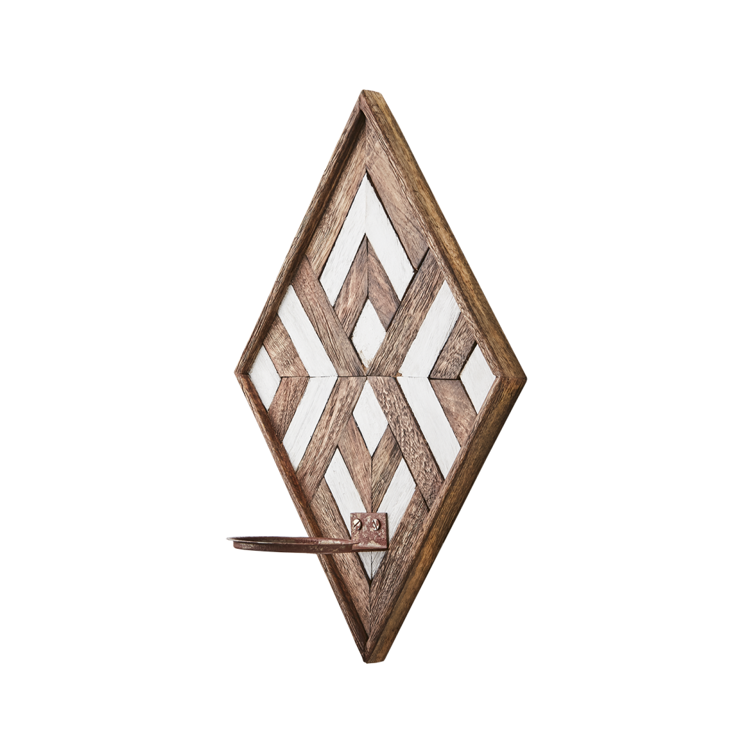 VECTOR Wall candle holder, Brown/white